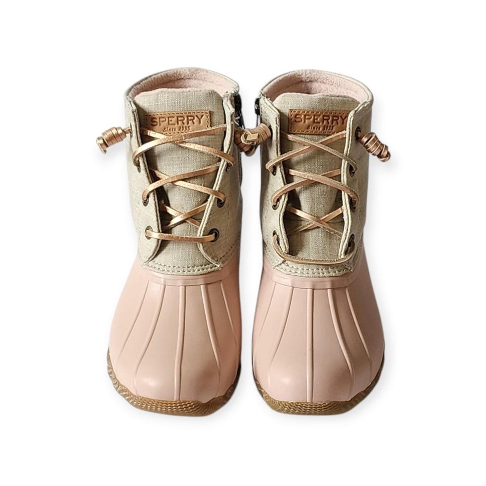 Sperry Rain Boots - Pink/Tan - Size 6.5